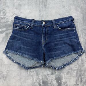 L'Agence Shorts Womens Size 26 Blue Denim Zoe The Perfect Fit Cut Off Fray Hem